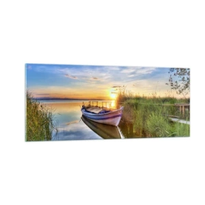 Schilderen op glas - Baai van vervulde dromen - 100x40 cm