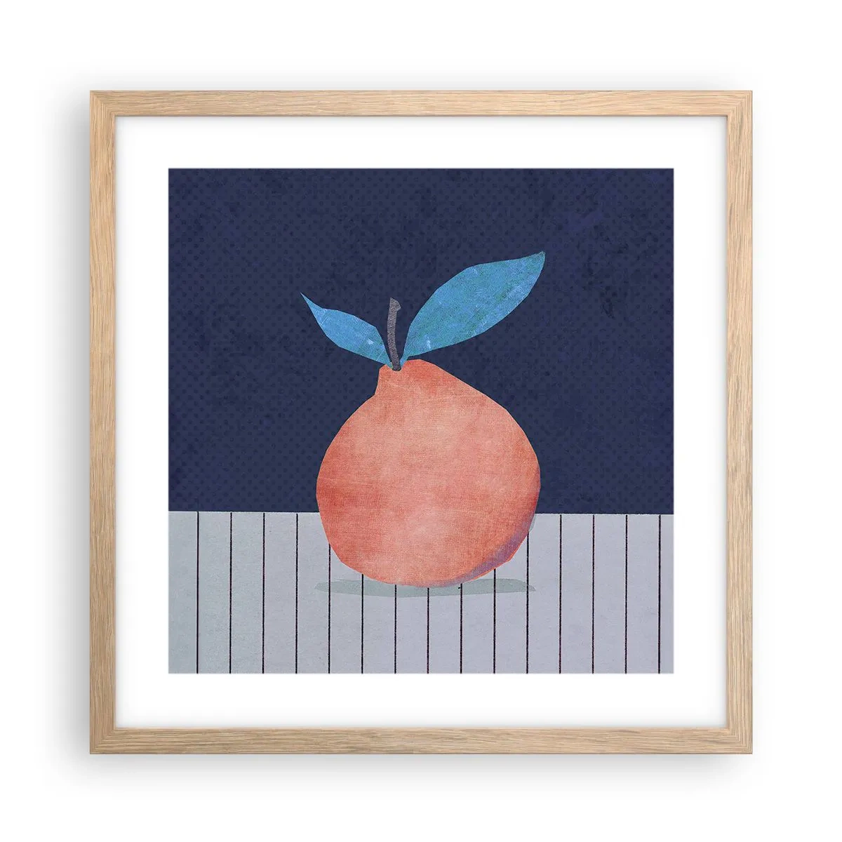 Een poster in een licht eiken lijst - Convexiteit en vlak - 40x40 cm