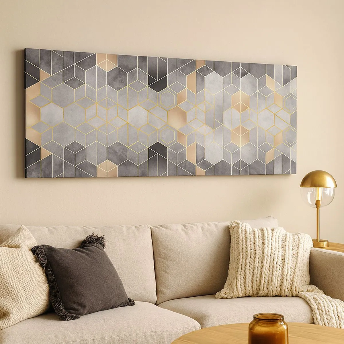 Schilderen op canvas - Diamant samenstelling - 100x40 cm