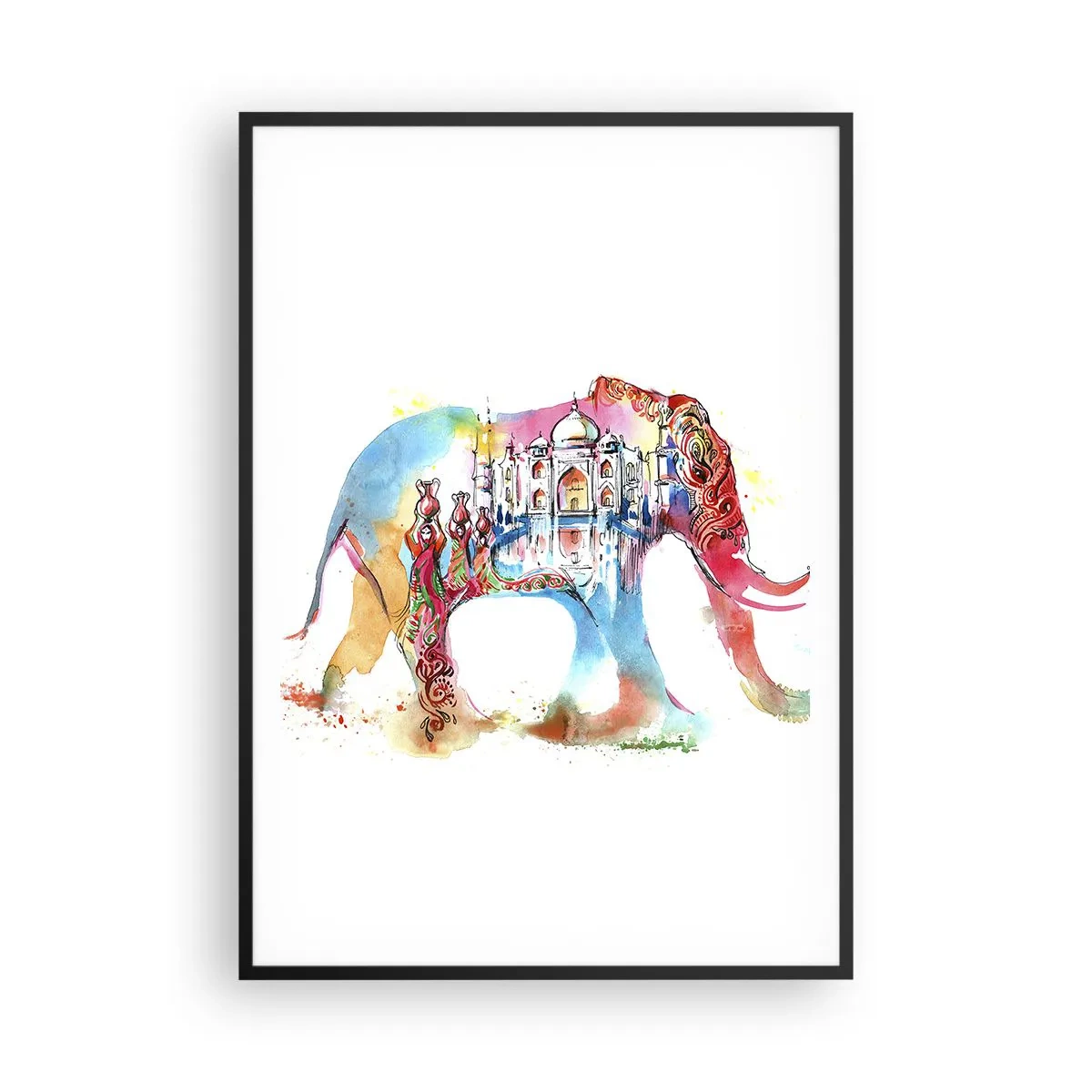 Poster in een zwarte lijst - India - de uitstraling van liefde - 70x100 cm