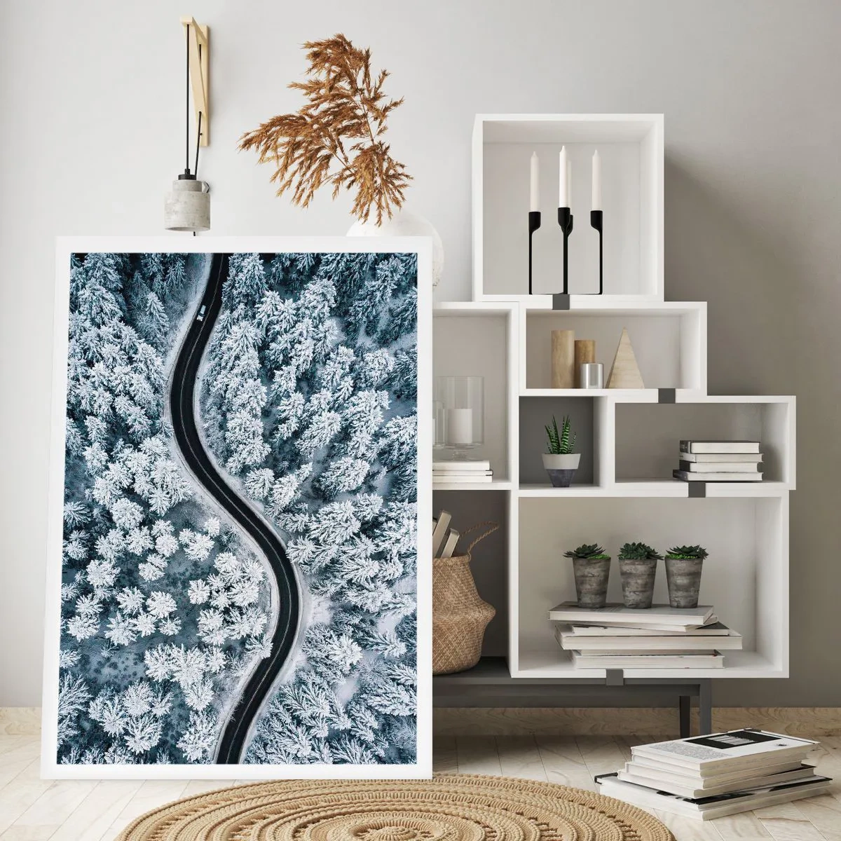 Poster - Door het winterbos - 40x50 cm