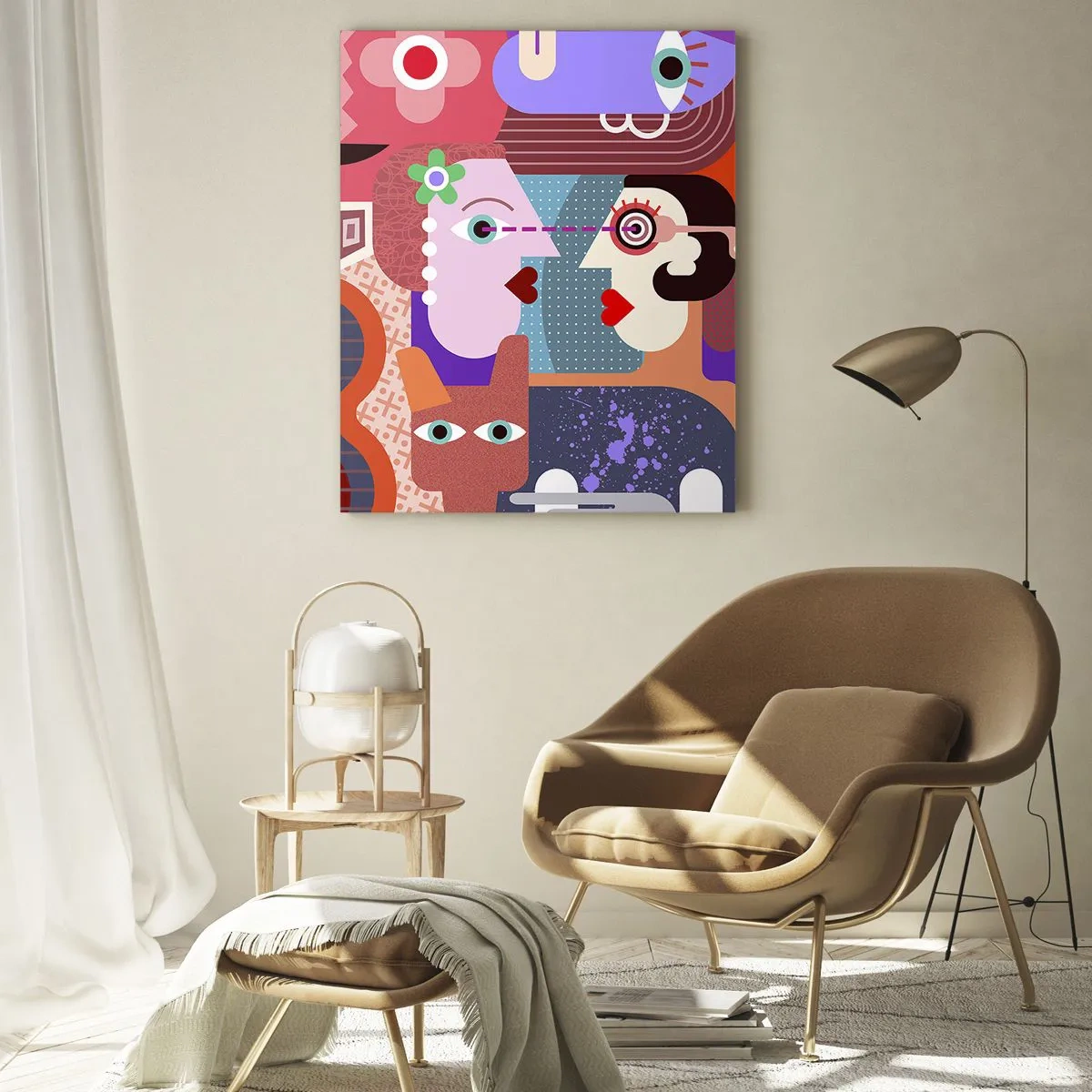 Schilderen op glas - Oog in oog - 50x70 cm