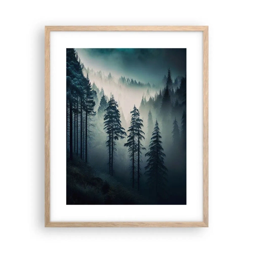 Een poster in een licht eiken lijst - Berg ochtend - 40x50 cm