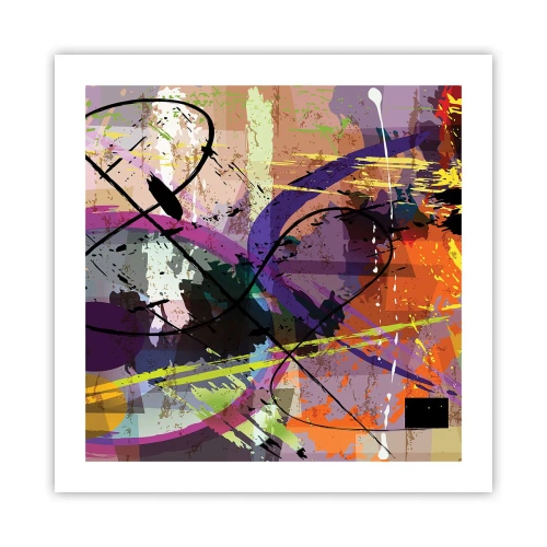 Poster - Je kunt rechtdoor of rondom - 50x50 cm