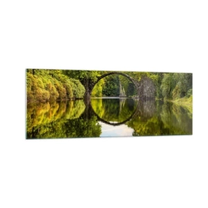 Schilderen op glas - Op de kruising van twee werelden - 140x50 cm