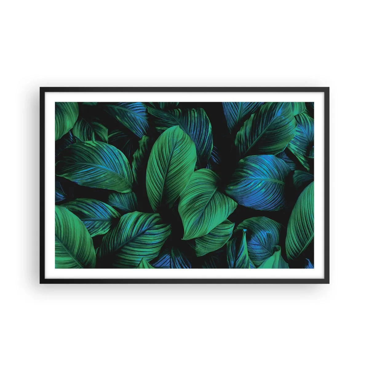 Poster in een zwarte lijst - In de groene menigte - 91x61 cm