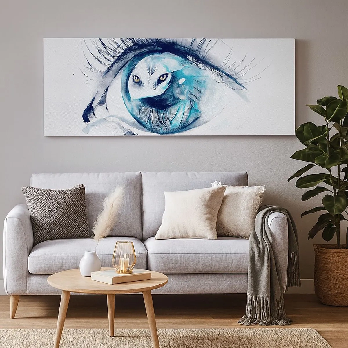 Schilderen op canvas - Oog in oog met wildheid - 100x40 cm
