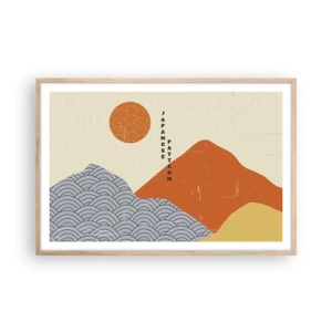 Een poster in een licht eiken lijst - In de Japanse spirit - 91x61 cm