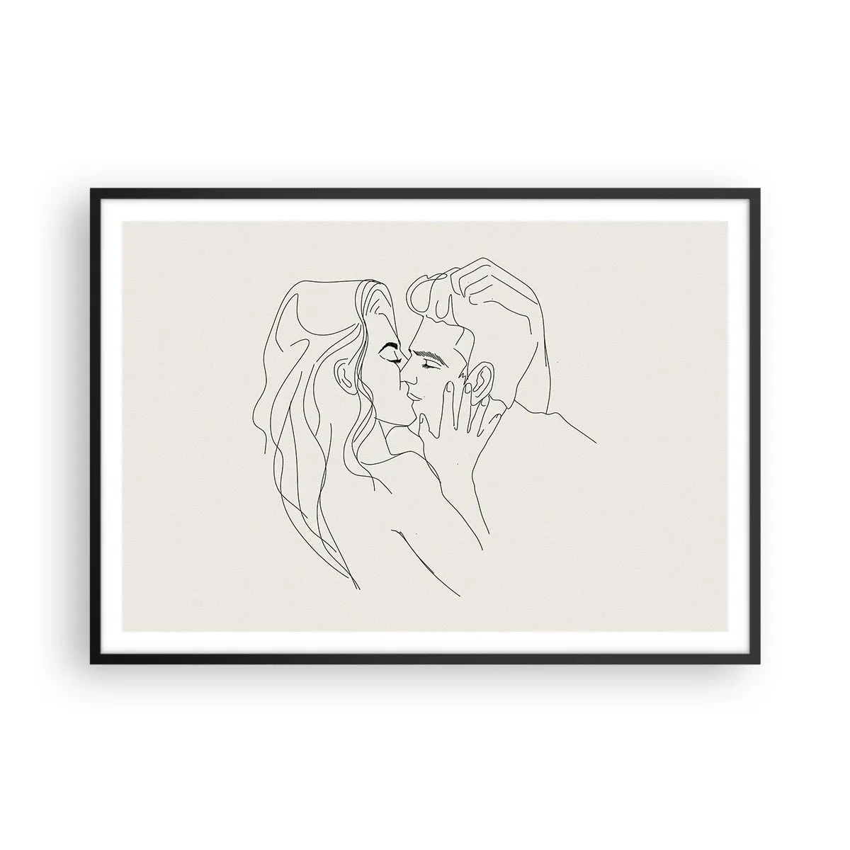 Poster in een zwarte lijst - Verstrikt in gevoel - 100x70 cm