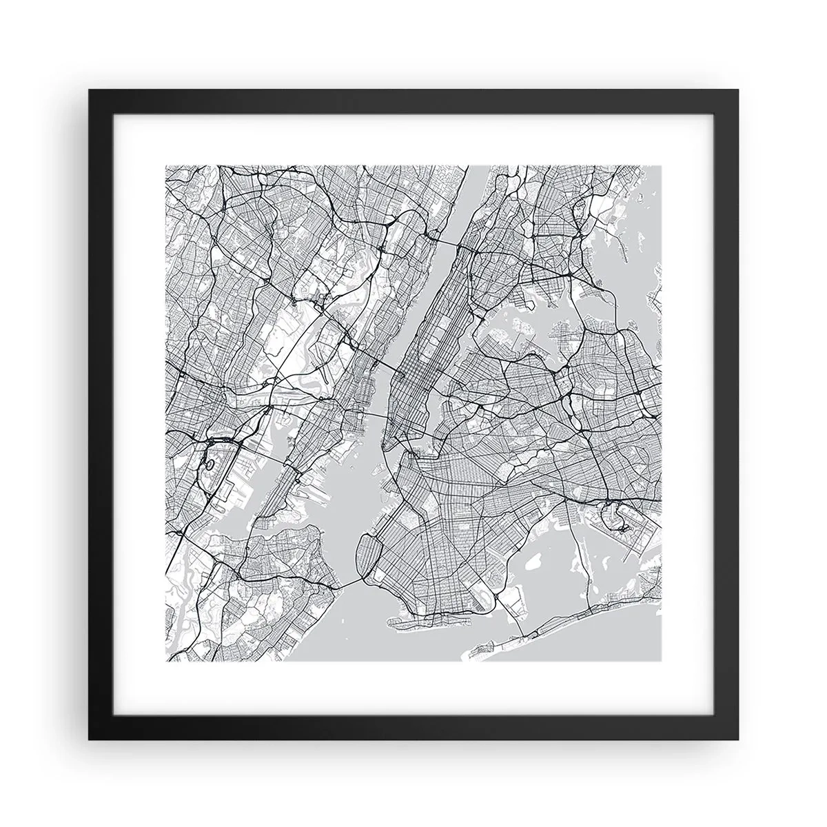 Poster in een zwarte lijst - De anatomie van een metropool - 40x40 cm