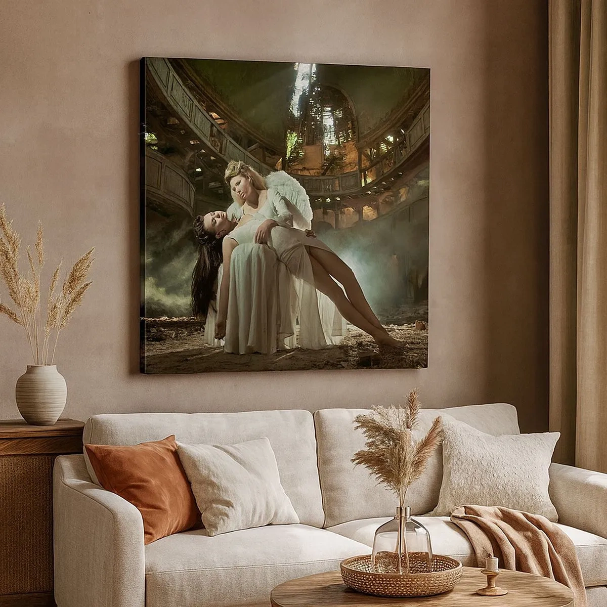 Schilderen op canvas - De geest van het oude theater - 30x30 cm