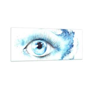 Schilderen op glas - Dompel jezelf onder in het blauw van de blik - 100x40 cm