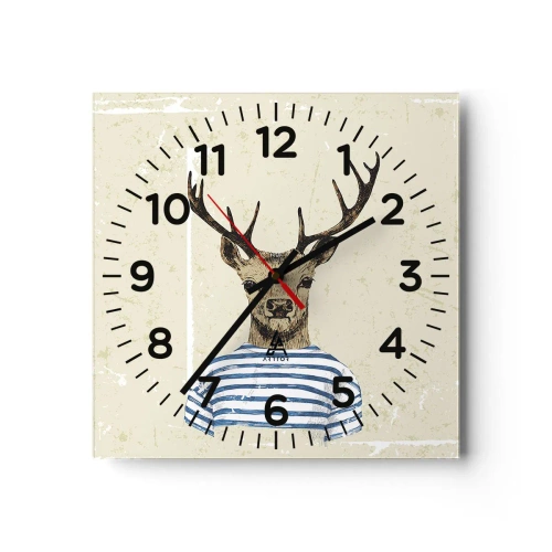 Wandklok - Klok - Omdat ik van gestreepte t-shirts hou! - 30x30 cm