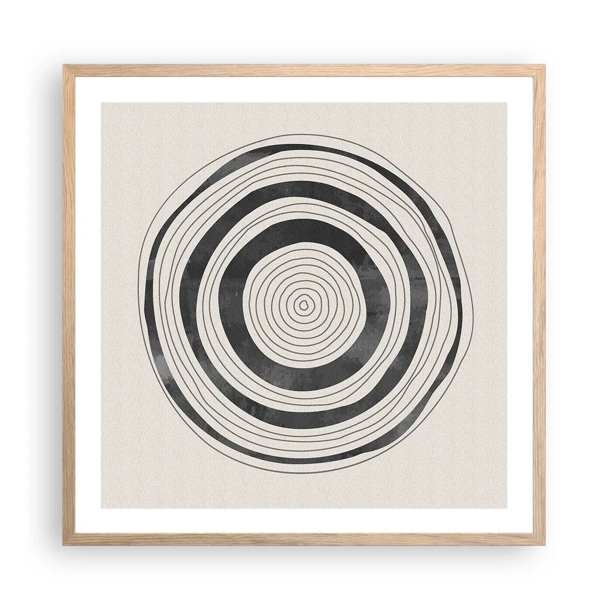 Een poster in een licht eiken lijst - Wat belangrijk is, is wat er tussenin zit - 60x60 cm