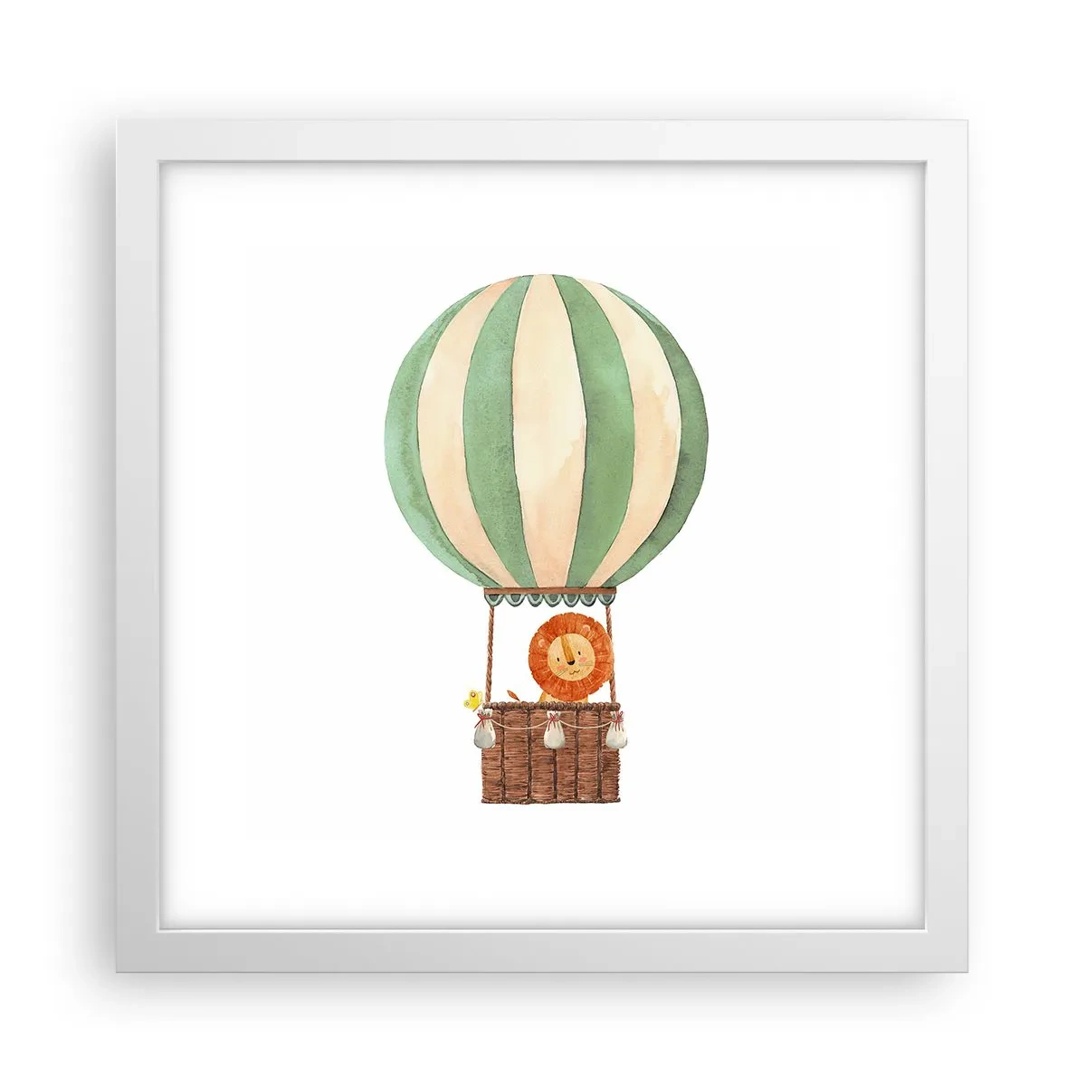 Poster in een witte lijst - Leons reizen - 30x30 cm