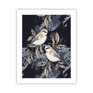 Poster - Geel-blauwe triller - 40x50 cm