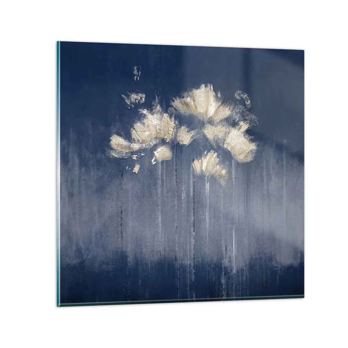Schilderen op glas - Als bloemblaadjes in de wind - 40x40 cm