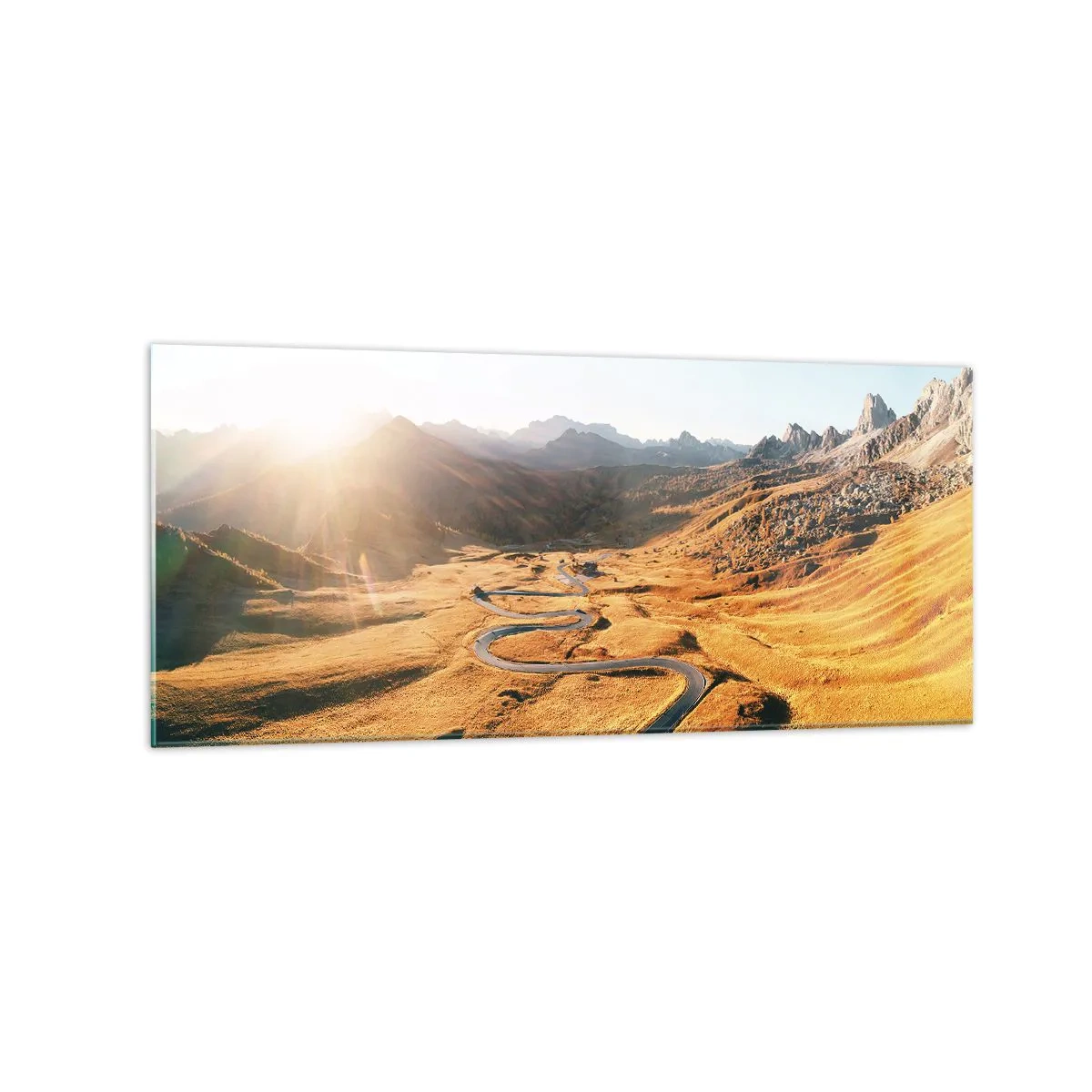 Schilderen op glas - In een gouden vallei - 120x50 cm