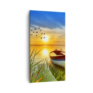 Schilderen op canvas - De aalscholvers vliegen al weg - 55x100 cm