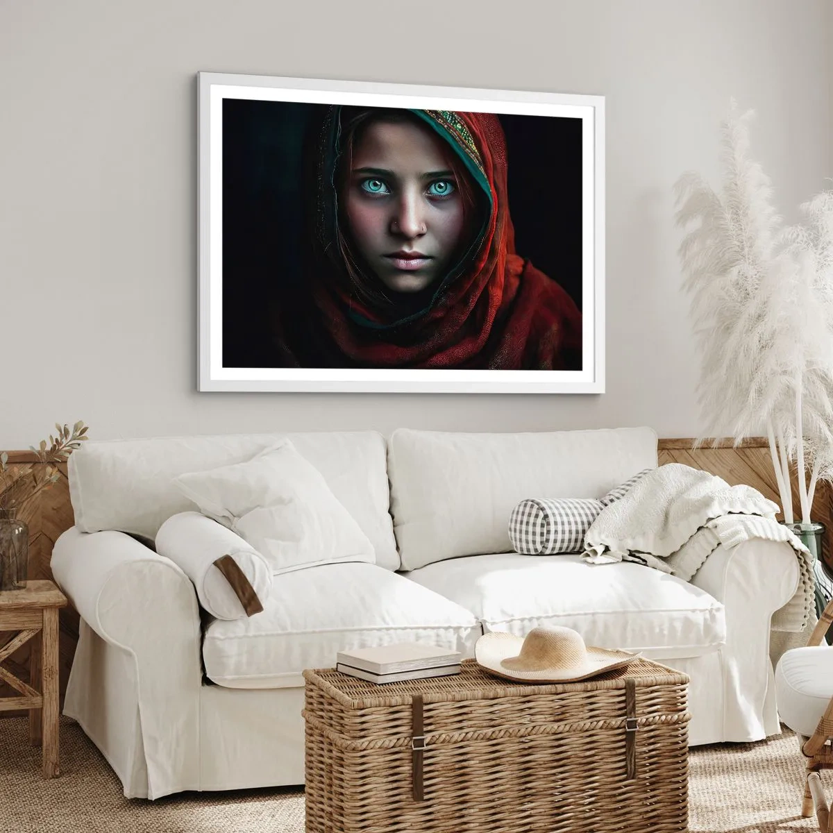 Poster in een witte lijst - Oosterse prinses - 91x61 cm