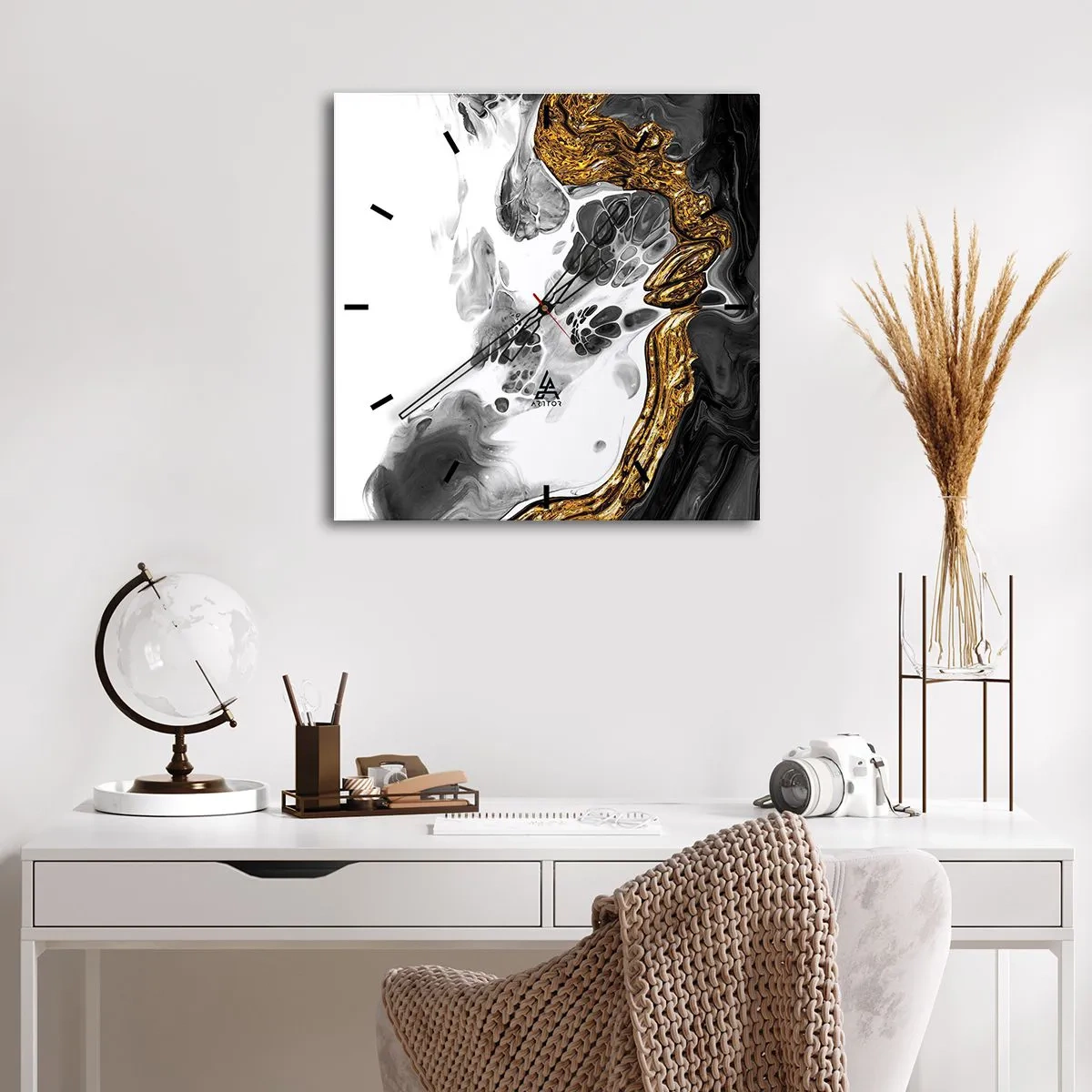 Wandklok - Klok - Organische samenstelling - 40x40 cm