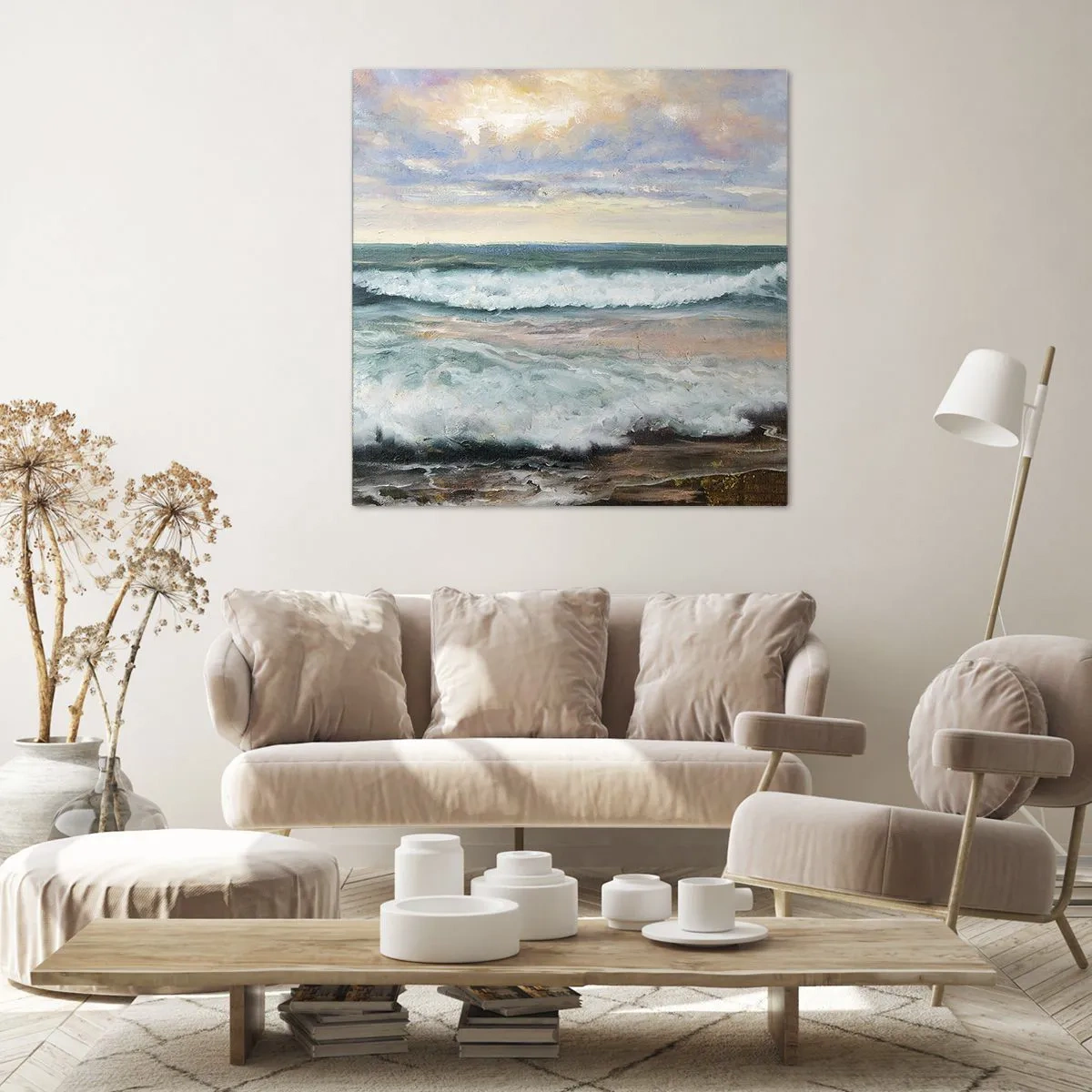 Schilderen op canvas - Hier maak je je ziel glad - 50x50 cm