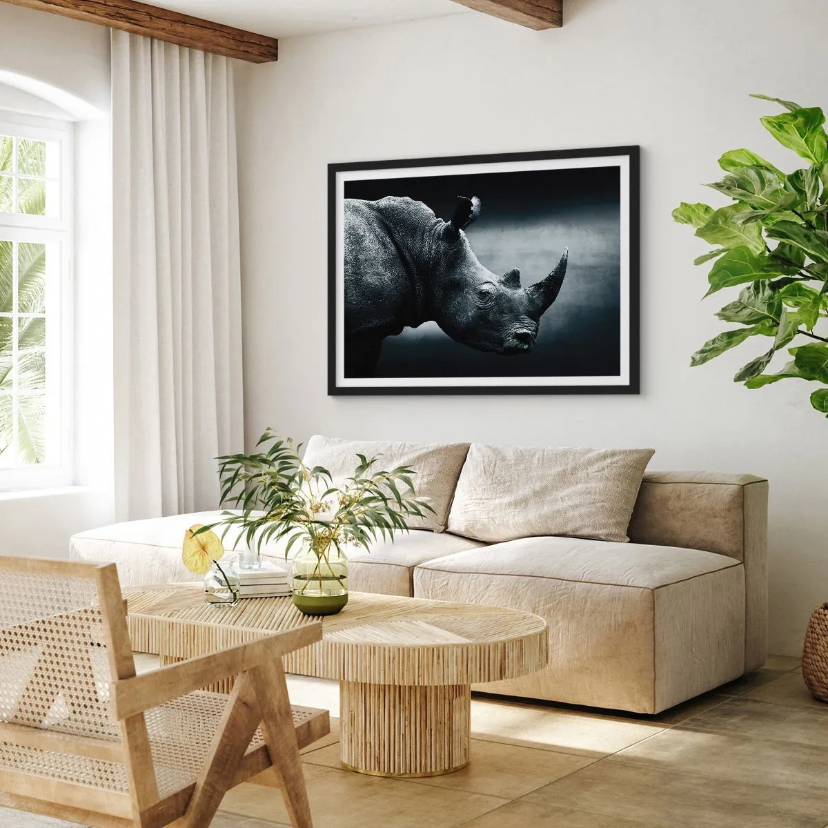 Poster in een zwarte lijst - Rechts profiel - 70x50 cm