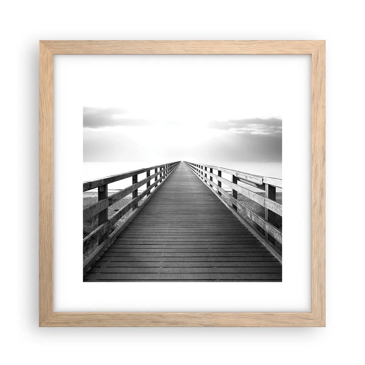 Een poster in een licht eiken lijst - In de verte ... - 30x30 cm