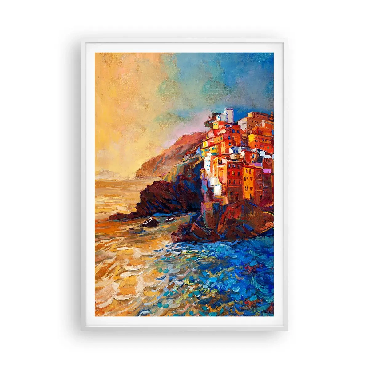 Poster in een witte lijst - Italiaanse sfeer - 70x100 cm