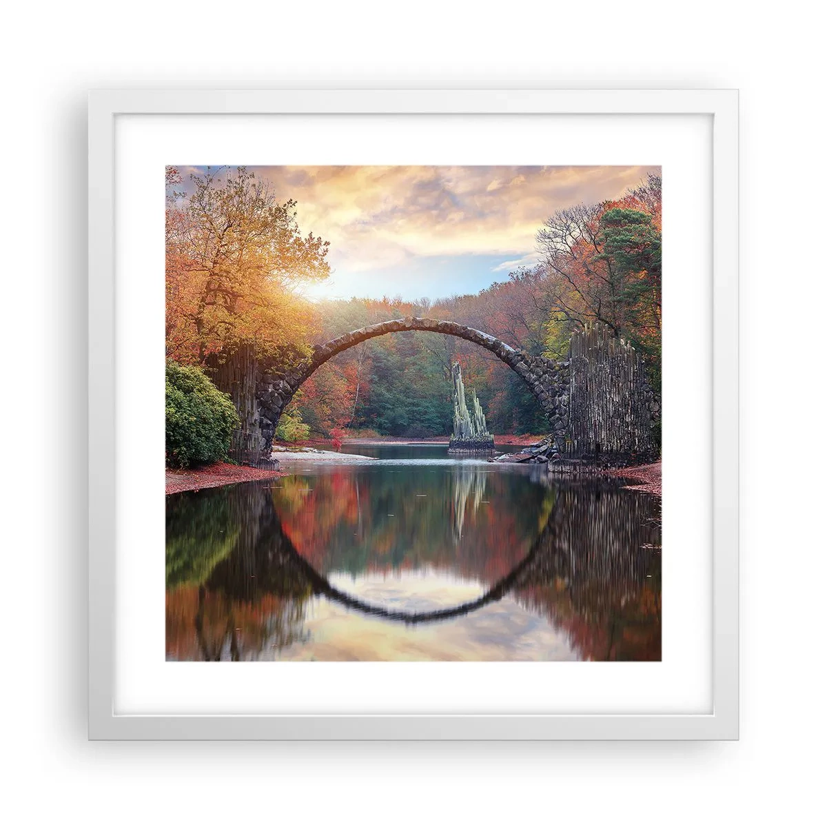 Poster in een witte lijst - Aan de andere kant van de spiegel - 40x40 cm