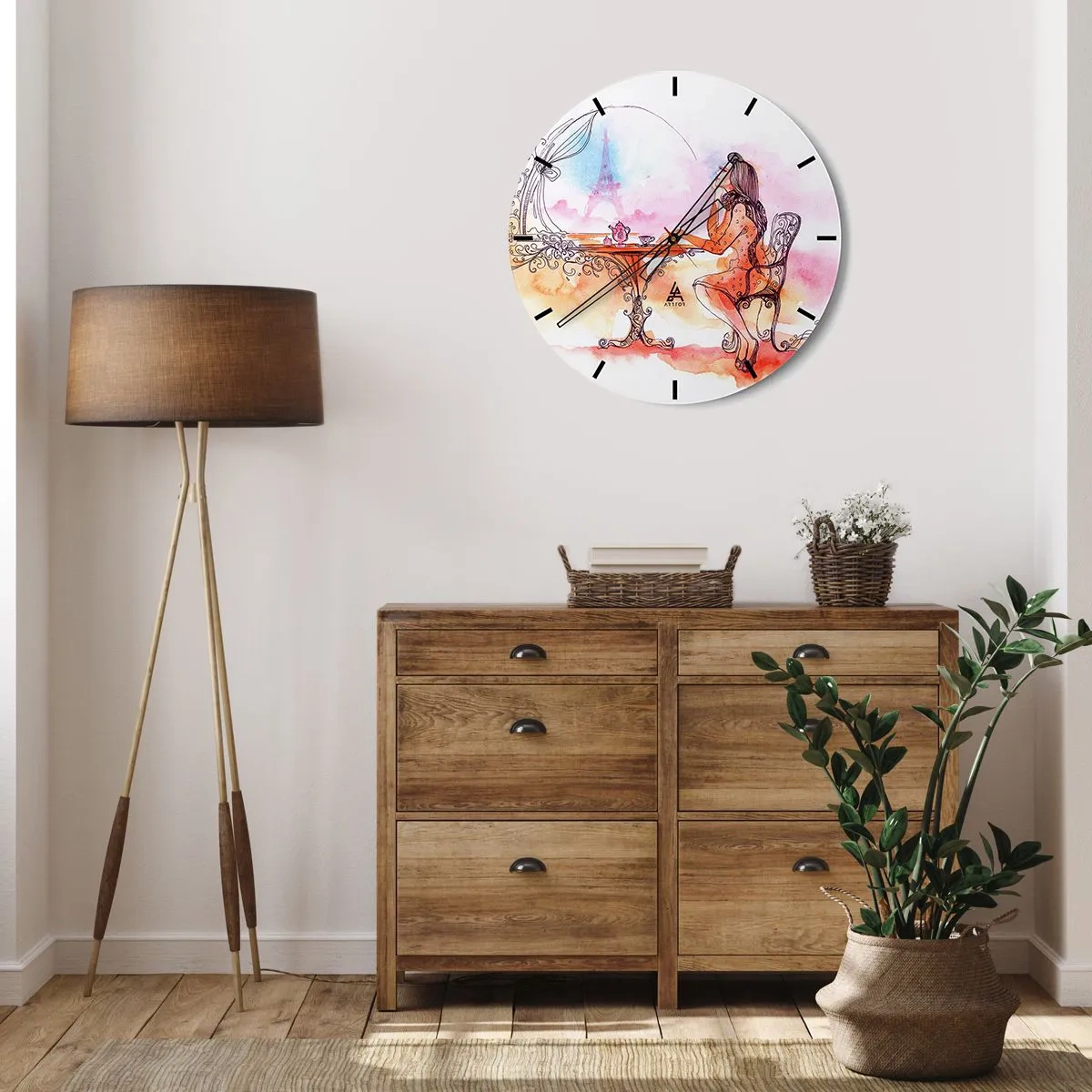 Wandklok - Klok - Parijse chic - 40x40 cm