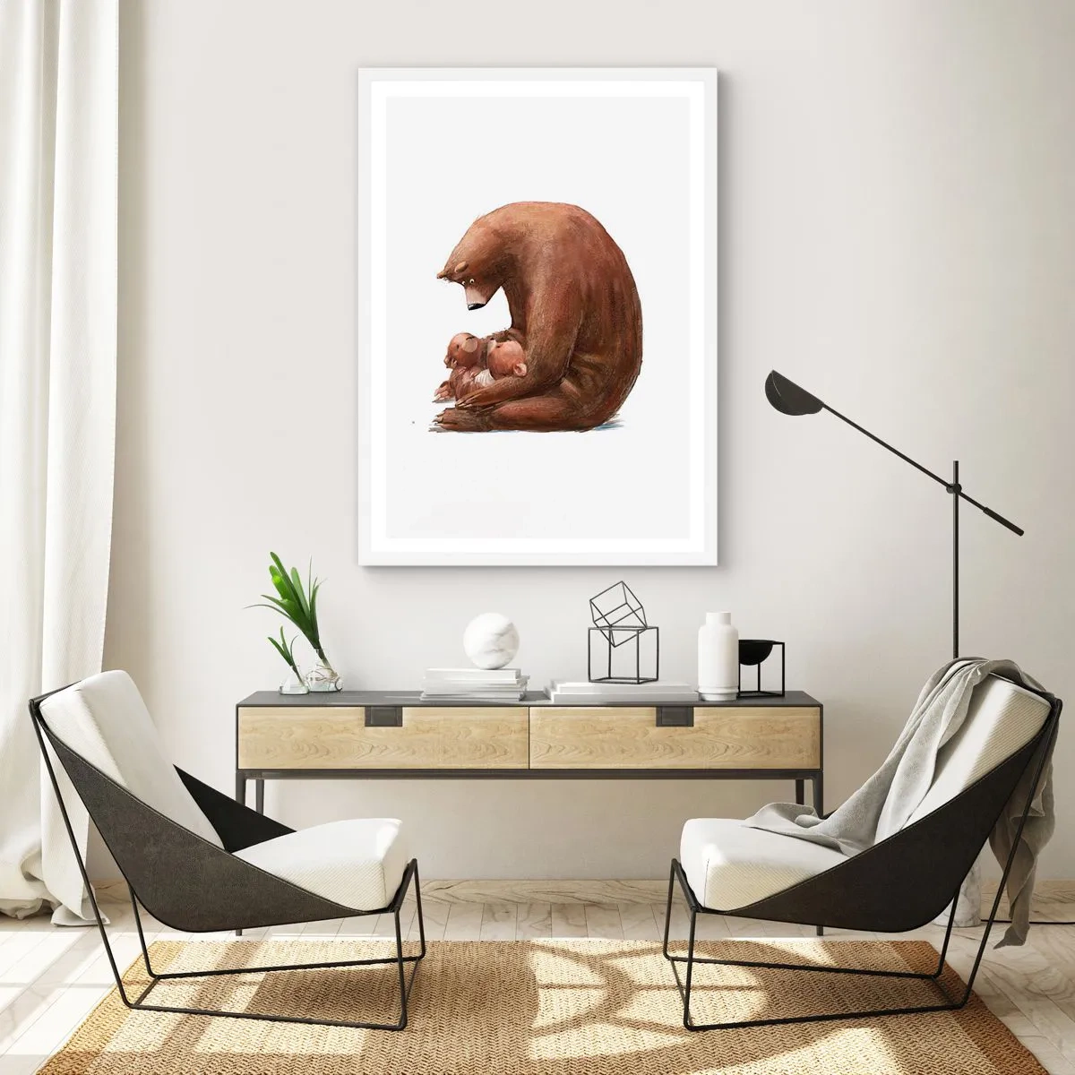 Poster in een witte lijst - Zoete dromen, kinderen - 30x40 cm