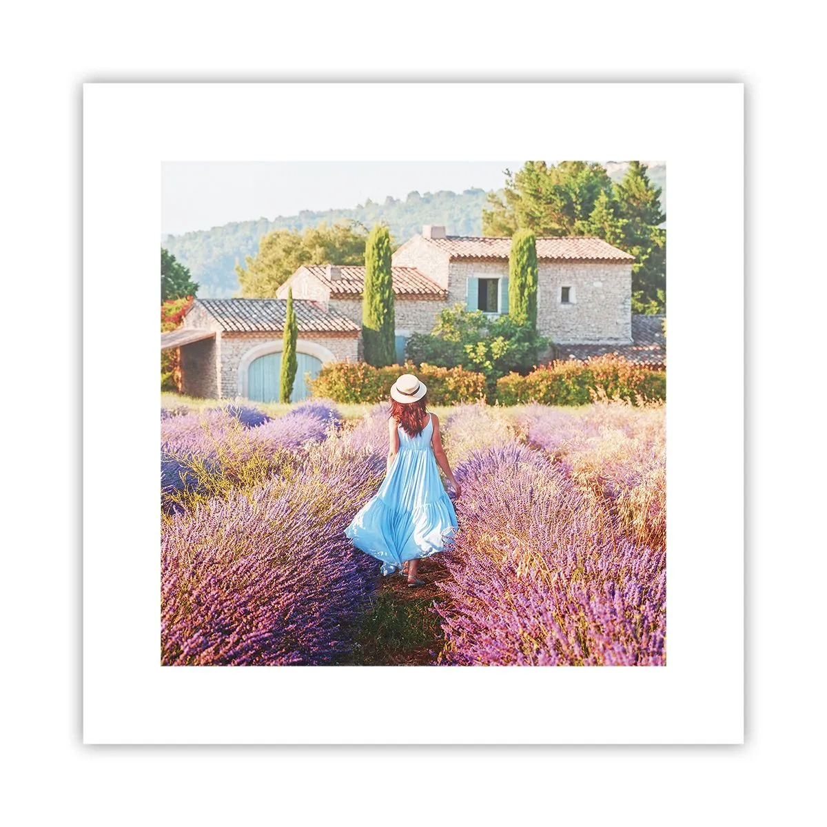 Poster - Lavendel meisje - 30x30 cm