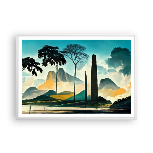 Poster in een witte lijst - Nog hoger en hoger - 100x70 cm