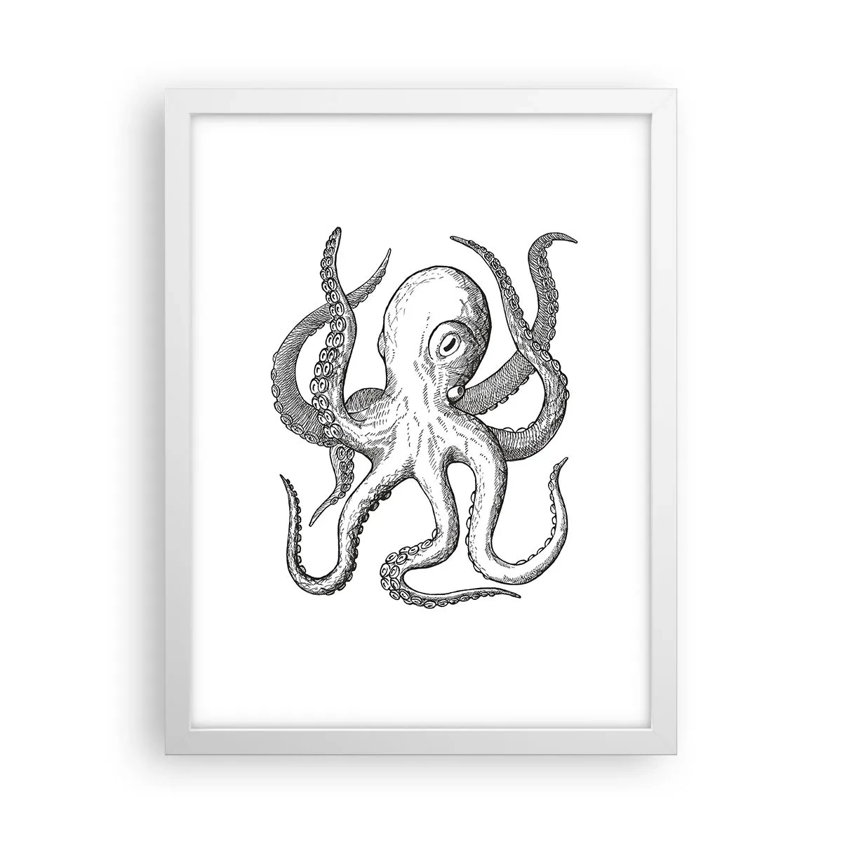 Poster in een witte lijst - Dansend met de golven - 30x40 cm