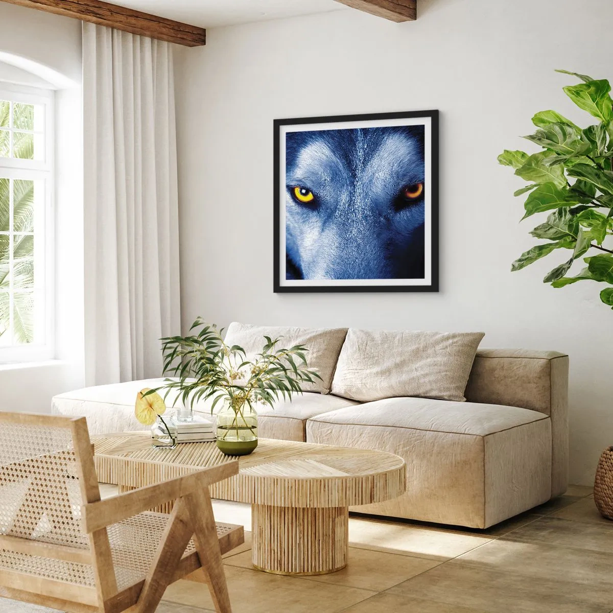 Poster in een zwarte lijst - Betoverende look - 40x40 cm