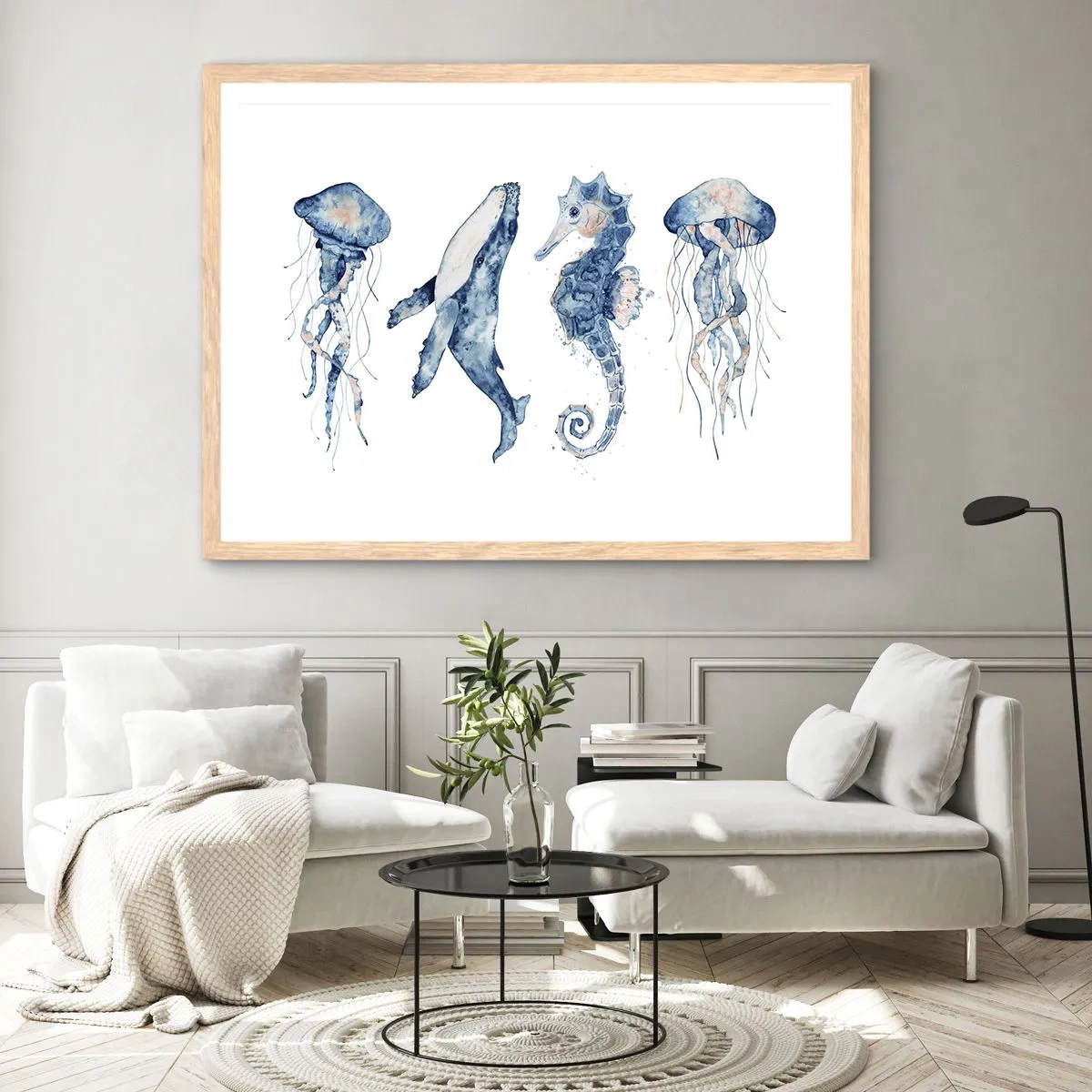 Een poster in een licht eiken lijst - Zee wonderen - 40x30 cm