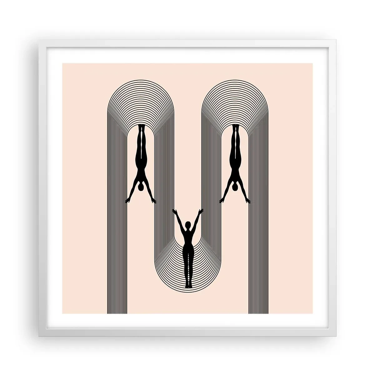 Poster in een witte lijst - Op zijn kop - 60x60 cm