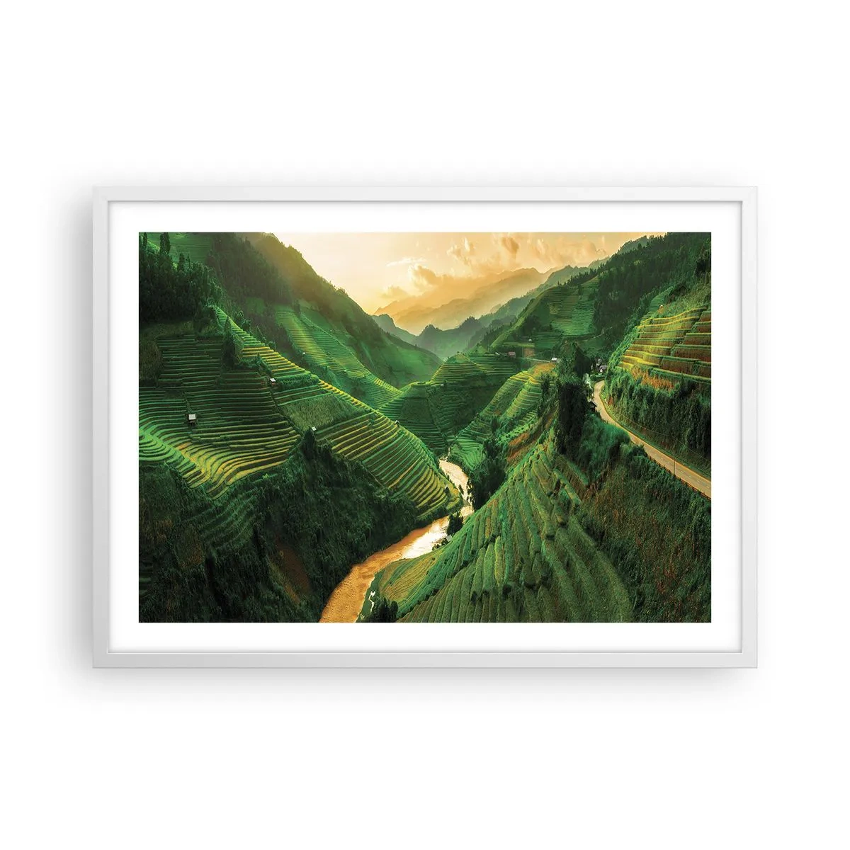 Poster in een witte lijst - Vietnamese vallei - 70x50 cm
