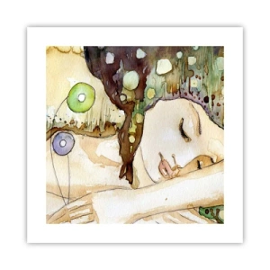 Poster - Een smaragd-violette droom - 40x40 cm