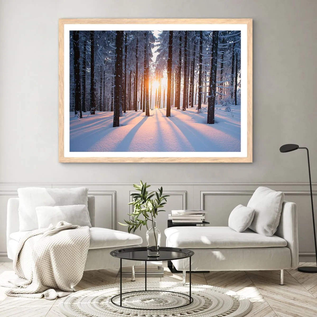 Een poster in een licht eiken lijst - Duidelijk in zwart-wit - 40x30 cm