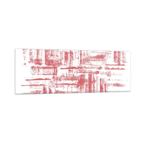Schilderen op glas - De rode stad - 90x30 cm