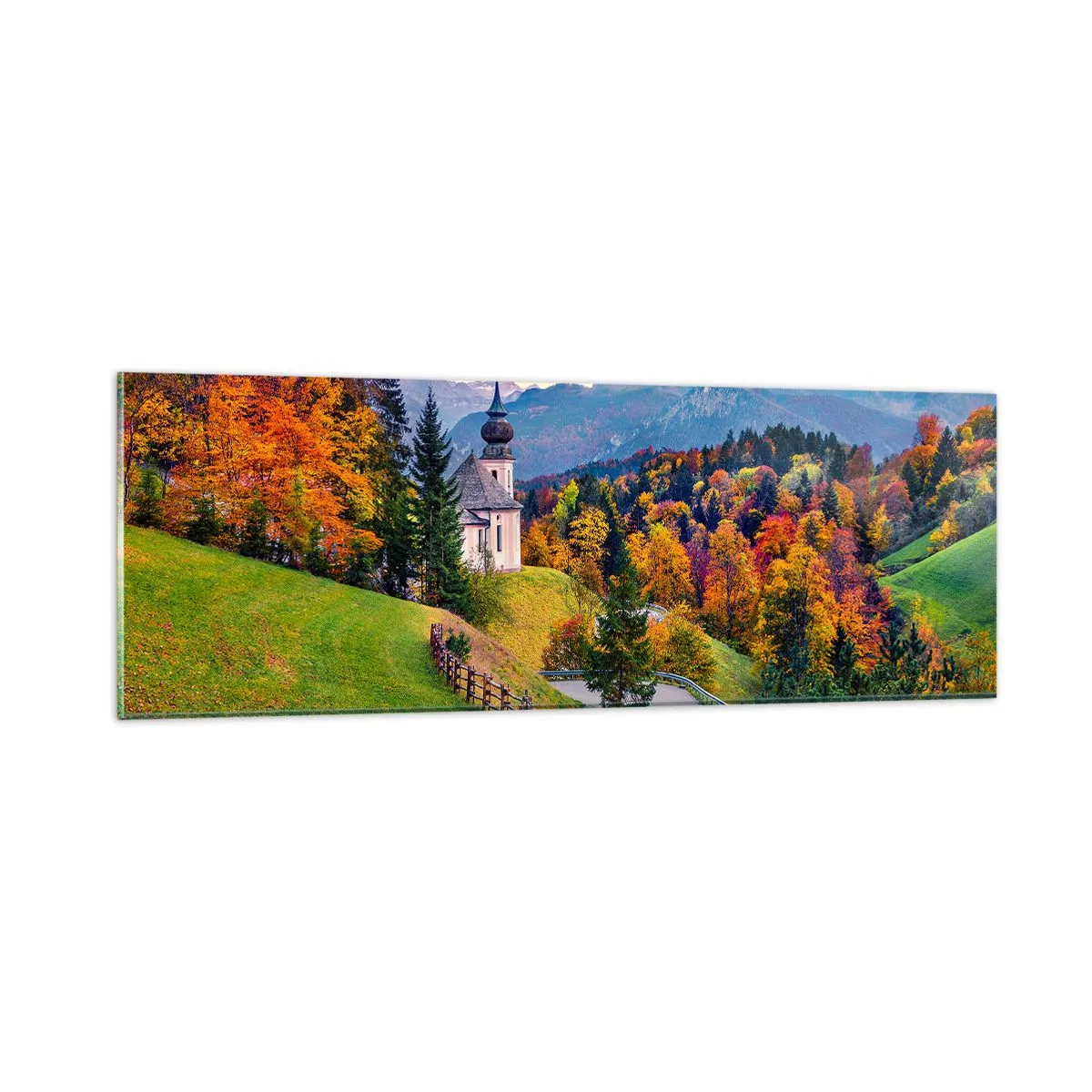 Schilderen op glas - Landschap zoals geschilderd - 90x30 cm