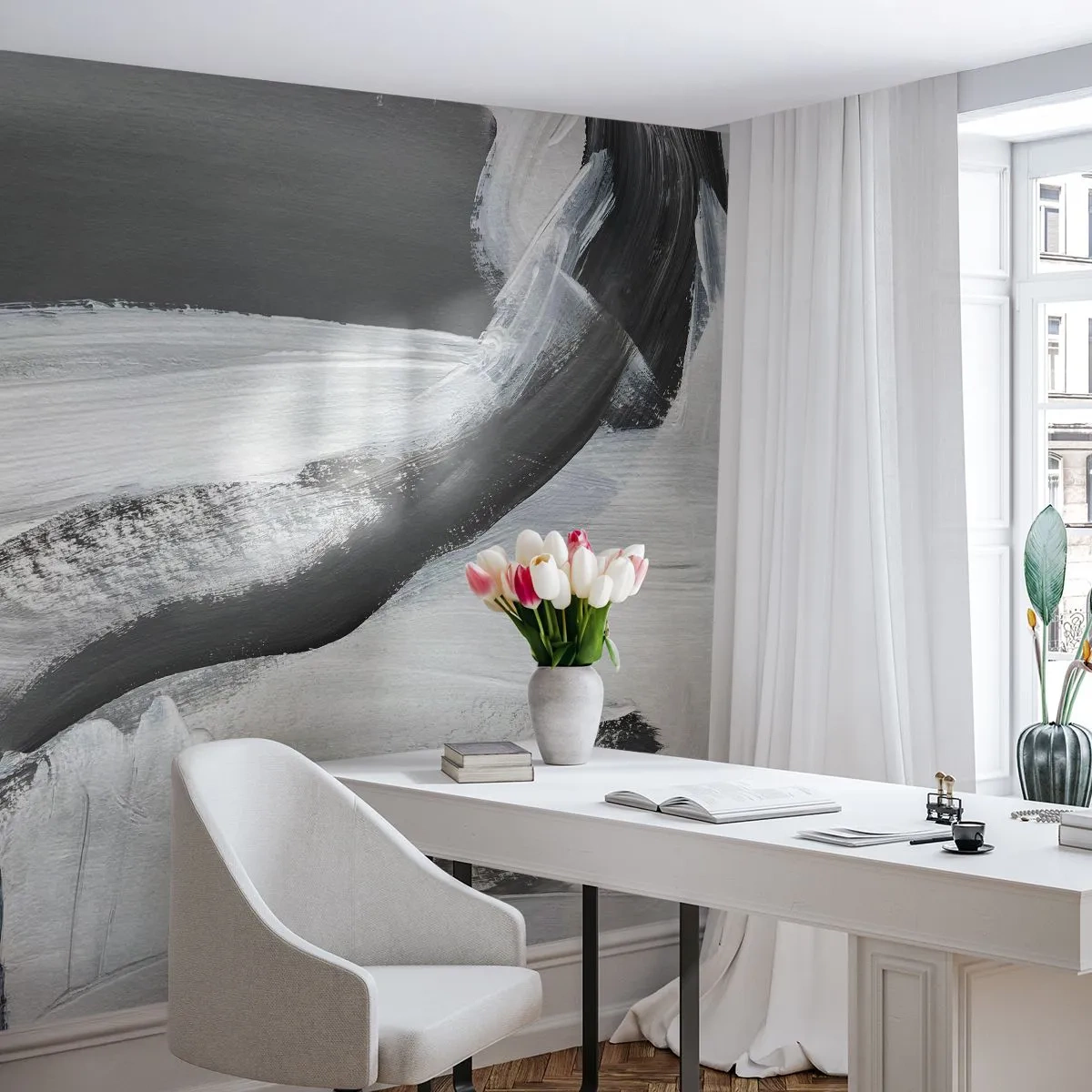 Fotobehang Premium Canvas - Een beslissende beweging - Deel, Verf, Mazance - 450x315 cm