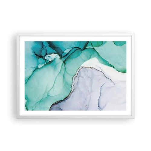 Poster in een witte lijst - Een studie in turkoois - 70x50 cm
