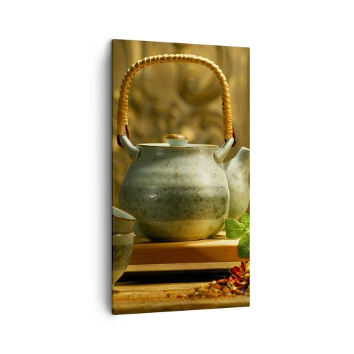Schilderen op canvas - Verhandeling over het drinken van thee - 45x80 cm
