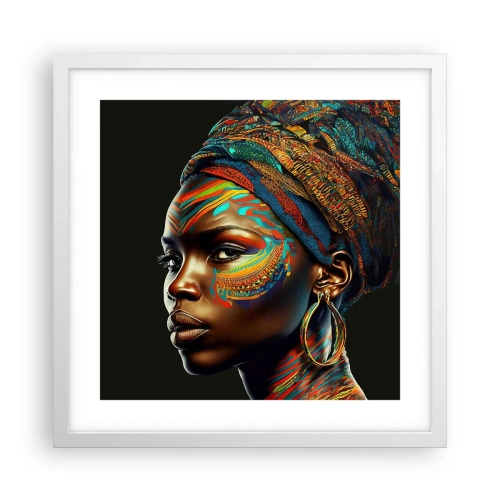 Poster in een witte lijst - Afrikaanse koningin - 40x40 cm