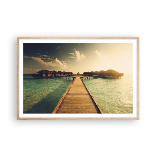 Een poster in een licht eiken lijst - Een warme uitnodiging - 91x61 cm