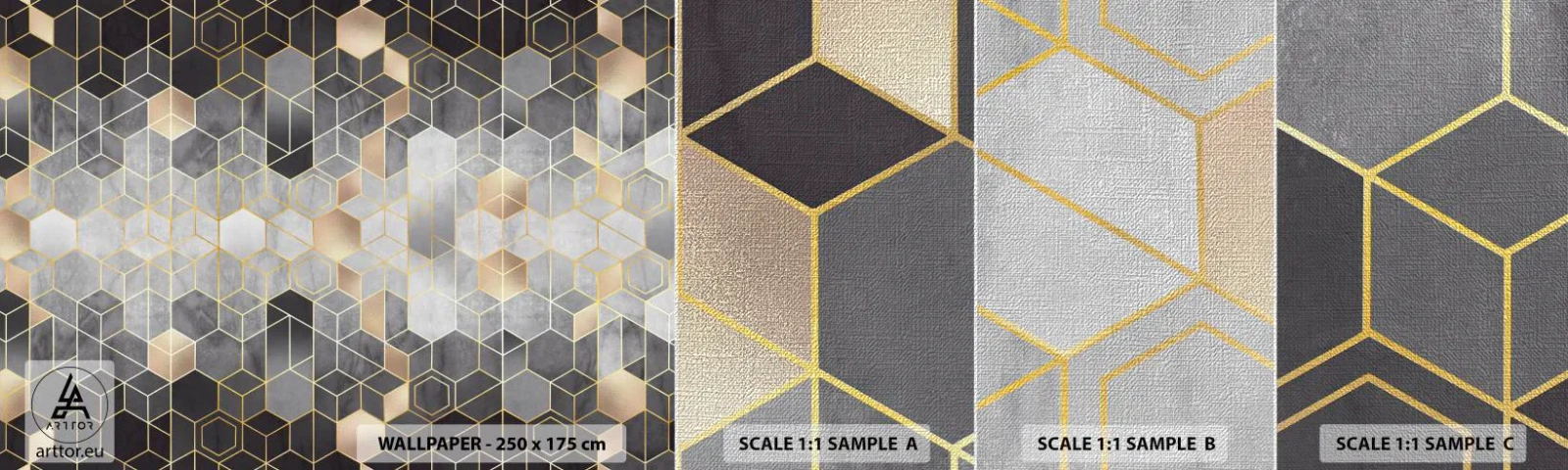 Fotobehang Monster Premium Canvas - Diamant samenstelling - Abstractie, Deel, Grafisch - 100x30 cm