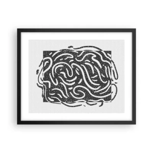 Poster in een zwarte lijst - Abstractie: vreugdedans - 50x40 cm